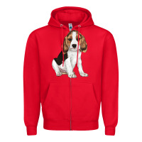 Red beagle puppy Zipper Hoodie - LillyAllenDesigns