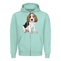Seafoam beagle puppy Zipper Hoodie - LillyAllenDesigns