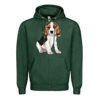 Sports Green beagle puppy Zipper Hoodie - LillyAllenDesigns