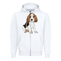 White beagle puppy Zipper Hoodie - LillyAllenDesigns