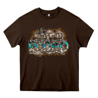 Chocolate Brown deer rodeo Heavy Core Tee - SublimationCraftShop