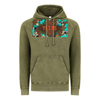 Vintage Olive western texas and bullskulls with turquoise and leopard licanse plate Vintage Hoodie - Artiststas