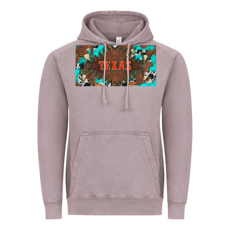 Western Texas And Bullskulls With Turquoise And Leopard Licanse Plate Vintage Hoodie by Artiststas | Teevron
