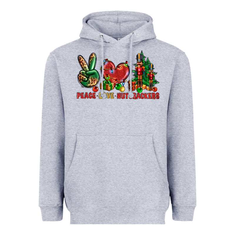 Peace Love Nutcrackers Heavyweight Hoodie by NancyCooperArtShop | Teevron
