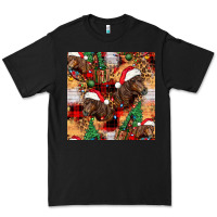 Black christmas horse leopard tartan Premium Tee - FaDigitalArtStudio