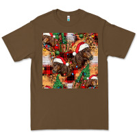 Cacao christmas horse leopard tartan Premium Tee - FaDigitalArtStudio