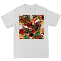 Dove Grey christmas horse leopard tartan Premium Tee - FaDigitalArtStudio