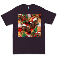 Plum christmas horse leopard tartan Premium Tee - FaDigitalArtStudio