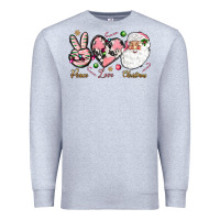 Heather Grey Peace love pink Christmas Premium Sweatshirt - NancyCooperArtShop