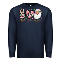Navy Peace love pink Christmas Premium Sweatshirt - NancyCooperArtShop