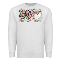 Oatmeal Heather Peace love pink Christmas Premium Sweatshirt - NancyCooperArtShop