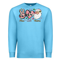Ocean Blue Peace love pink Christmas Premium Sweatshirt - NancyCooperArtShop