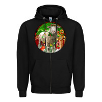 Black christmas dorset sheep Zipper Hoodie - LillyAllenDesigns