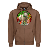 Chestnut christmas dorset sheep Zipper Hoodie - LillyAllenDesigns