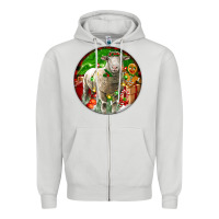 Dove Grey christmas dorset sheep Zipper Hoodie - LillyAllenDesigns
