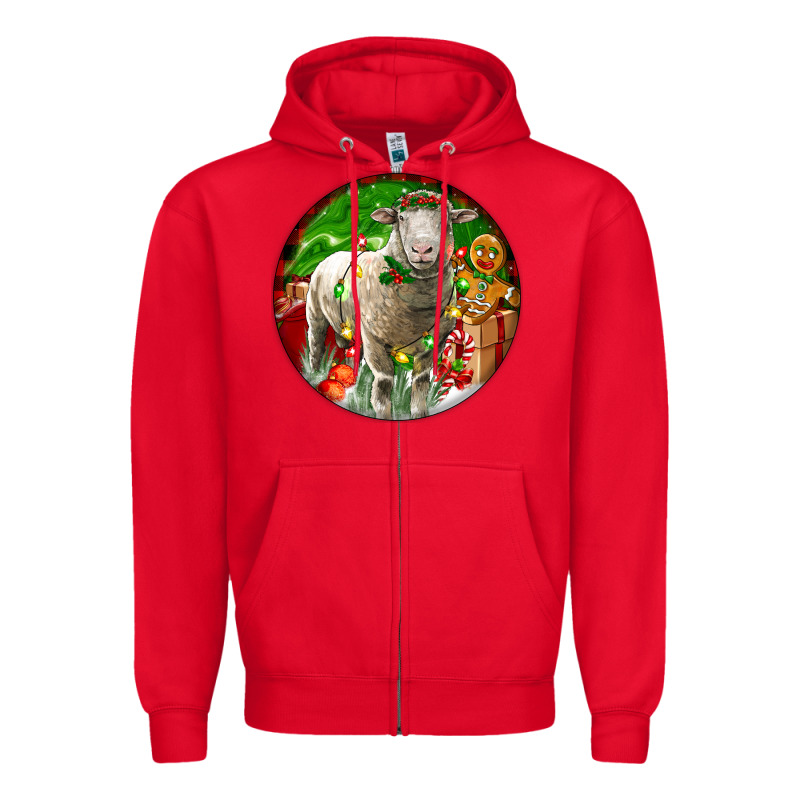 Christmas Dorset Sheep Zipper Hoodie by LillyAllenDesigns | Teevron