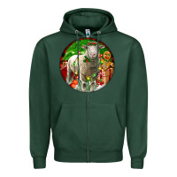 Sports Green christmas dorset sheep Zipper Hoodie - LillyAllenDesigns