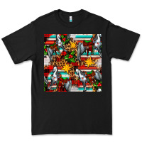 Black christmas horse leopard tartan Premium Tee - FaDigitalArtStudio