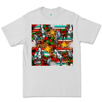 Dove Grey christmas horse leopard tartan Premium Tee - FaDigitalArtStudio