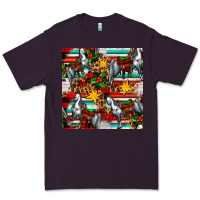 Plum christmas horse leopard tartan Premium Tee - FaDigitalArtStudio