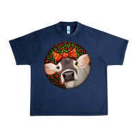 Navy Christmas Cow, Urban Heavy Tee - Jasminsmagicworld