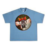 Pebble Blue Christmas Cow, Urban Heavy Tee - Jasminsmagicworld