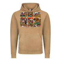 Vintage Camel western serape cowhide and leopard background Vintage Hoodie - Artiststas