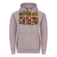 Vintage Zinc western serape cowhide and leopard background Vintage Hoodie - Artiststas
