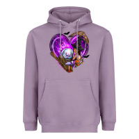 Lavender Halloween Heart with Witch Heavyweight Hoodie - texasbilliewilder