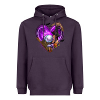 Plum Halloween Heart with Witch Heavyweight Hoodie - texasbilliewilder