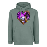 Sage Halloween Heart with Witch Heavyweight Hoodie - texasbilliewilder