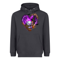 Smoke Halloween Heart with Witch Heavyweight Hoodie - texasbilliewilder