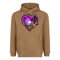 Toasted Coconut Halloween Heart with Witch Heavyweight Hoodie - texasbilliewilder
