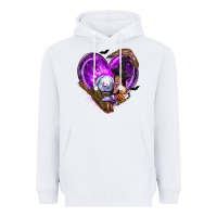 White Halloween Heart with Witch Heavyweight Hoodie - texasbilliewilder