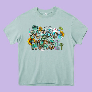 School Nurse Heavy Core Tee Designed By Cowhidedigitalart