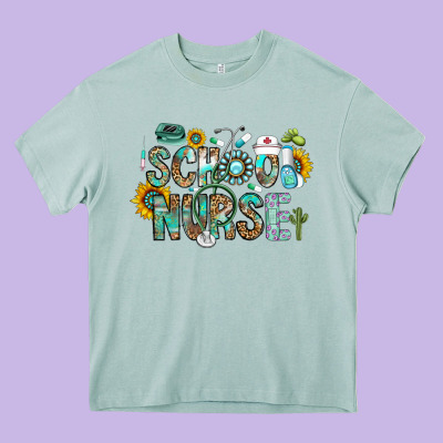 School Nurse Heavy Core Tee Designed By Cowhidedigitalart