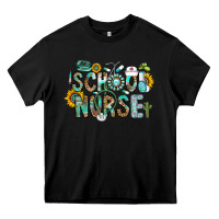 Black school nurse Heavy Core Tee - CowhideDigitalArt