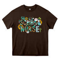 Chocolate Brown school nurse Heavy Core Tee - CowhideDigitalArt