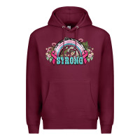 Burgundy Strong Cancer rainbow Cancer Awareness Premium Hoodie - HowdyJamesFarm