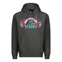 Charcoal Heather Strong Cancer rainbow Cancer Awareness Premium Hoodie - HowdyJamesFarm