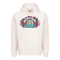 Pale Pink Strong Cancer rainbow Cancer Awareness Premium Hoodie - HowdyJamesFarm