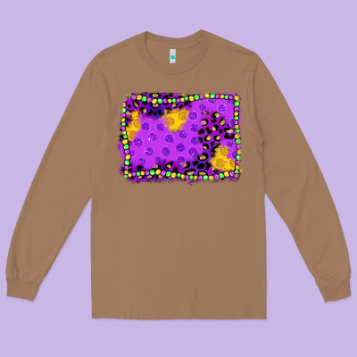 Mardi Gras Background Long Sleeve Tee Designed By Jahusdesignshop