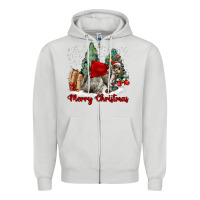Dove Grey Merry Christmas Gray Squirrel Zipper Hoodie - LillyAllenDesigns