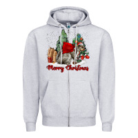 Heather Grey Merry Christmas Gray Squirrel Zipper Hoodie - LillyAllenDesigns