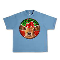 Pebble Blue Christmas Cow Urban Heavy Tee - Jasminsmagicworld