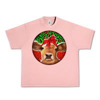 Salmon Christmas Cow Urban Heavy Tee - Jasminsmagicworld