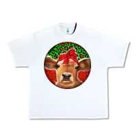 White Christmas Cow Urban Heavy Tee - Jasminsmagicworld