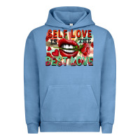 Pigment Pebble Blue Self love is the best love Urban Hoodie - FaDigitalArtStudio