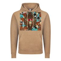 Vintage Coffee western floral bullskull cowhide and leopard Vintage Hoodie - Artiststas