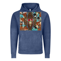 Vintage Denim western floral bullskull cowhide and leopard Vintage Hoodie - Artiststas